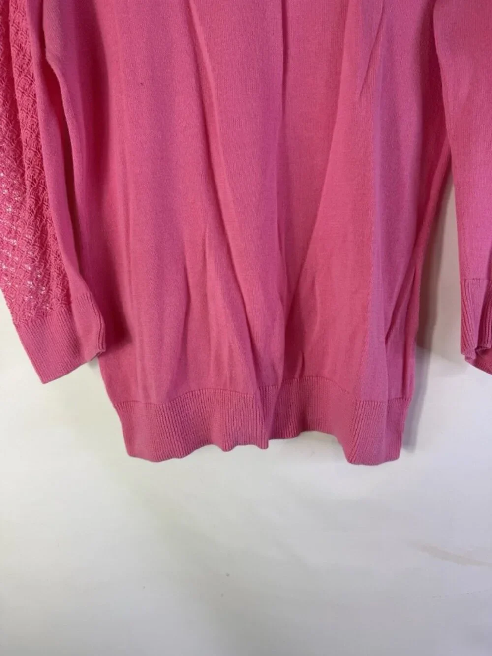 Lilly Pulitzer Sweater Cotton Lightweight Crochet Contrast - Picture 2 of 11